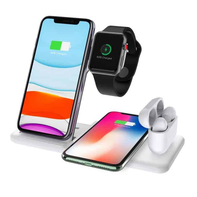 Wireless Charger Stand 3 in 1 Qi 15W Fast Charging Dock Station for Apple Watch iWatch 5 4 3 AirPods Pro For iPhone 11 XS XR X 8