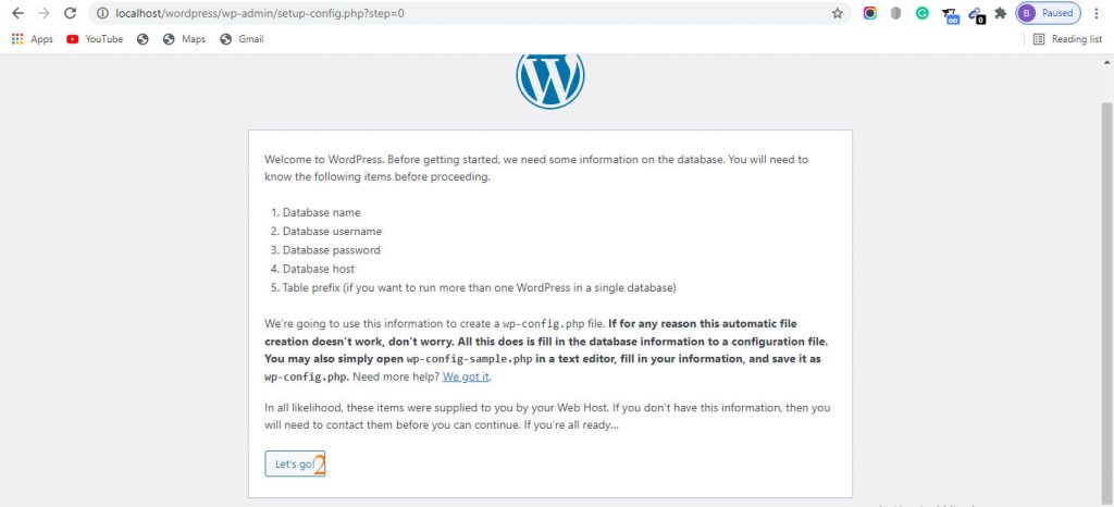 Install WordPress in XAMPP server