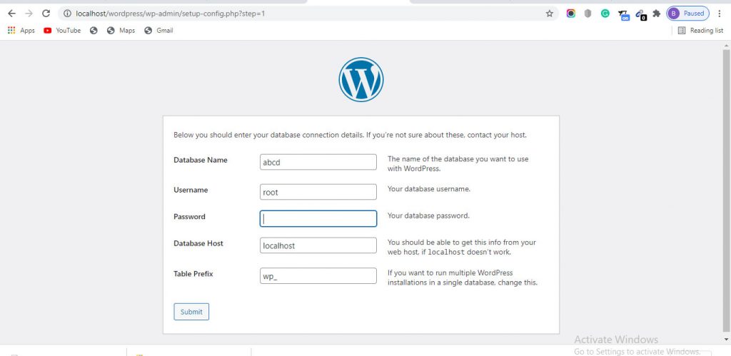 Successfully Install WordPress in XAMPP server