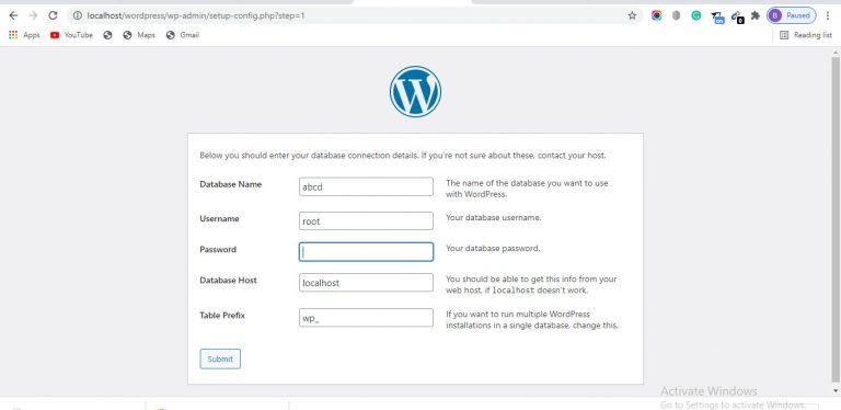 Install WordPress in XAMPP server