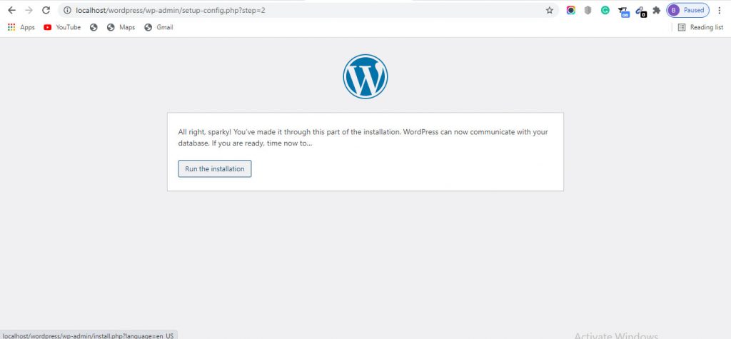  Install WordPress in XAMPP server