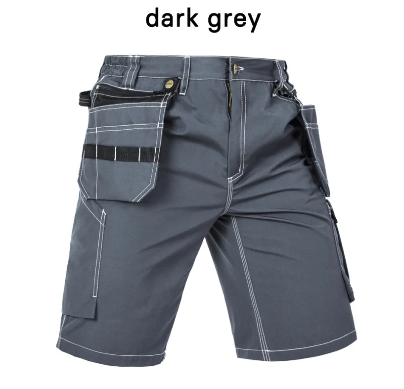 High Quality Summer Workwear Men's Cargo Work Short with Removable Tool Pockets Trousers Shorts Durable Multi Pockets Work Pants
