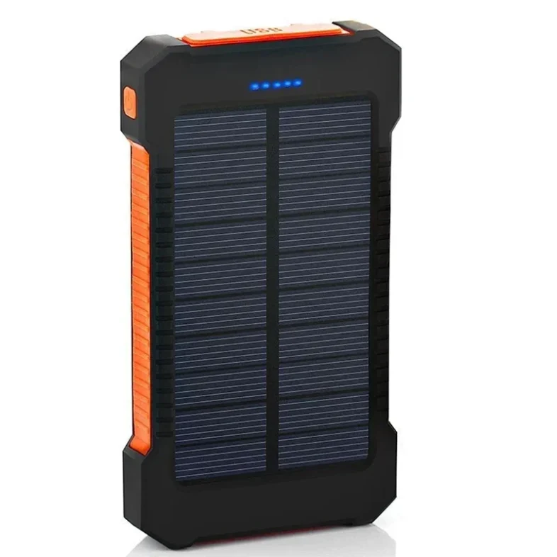 New 200000mAh Large Capacity Solar Power Bank Portable With Lanyard Compass External Battery Outdoor Camping Charging Powerbank