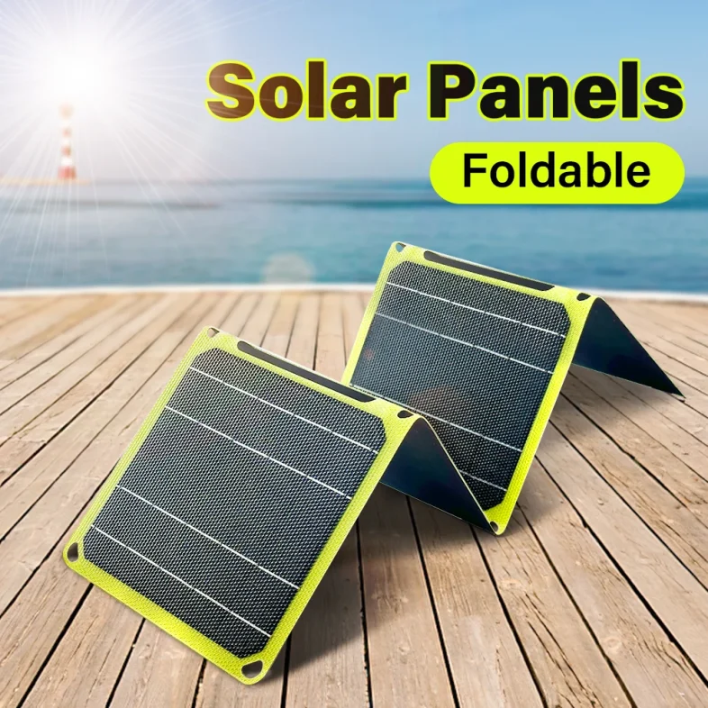 40w ETFE Solar plate Portable Solar Panel 5v 9V 12V PD 20w fast Charging phone cell power bank For outdoor turism Solar battery