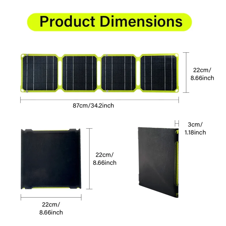 40w ETFE Solar plate Portable Solar Panel 5v 9V 12V PD 20w fast Charging phone cell power bank For outdoor turism Solar battery