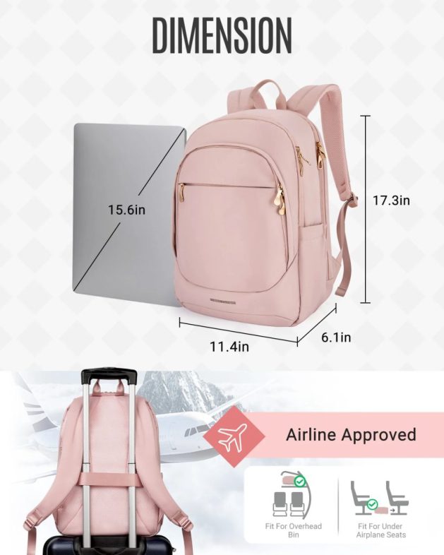 LIGHT FLIGHT Anti Theft laptop backpack for women with USB Charging Hole Waterproof