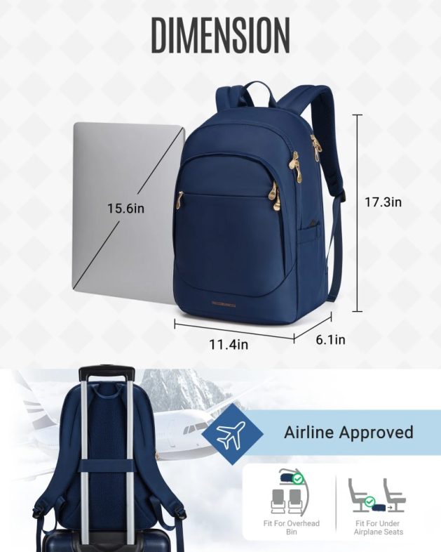 LIGHT FLIGHT Anti Theft laptop backpack for women with USB Charging Hole Waterproof