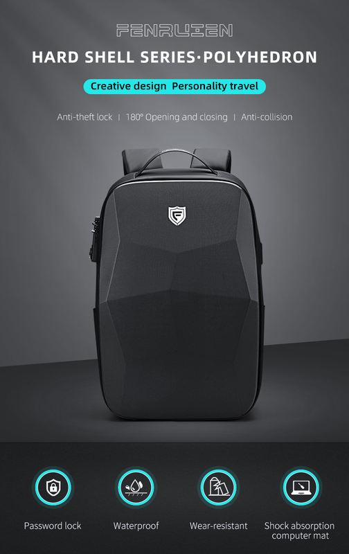 Fenruien Multifunction Men&#8217;s Backpack 17.3 Inch Laptop Backpacks Anti-Theft Travel Backpack