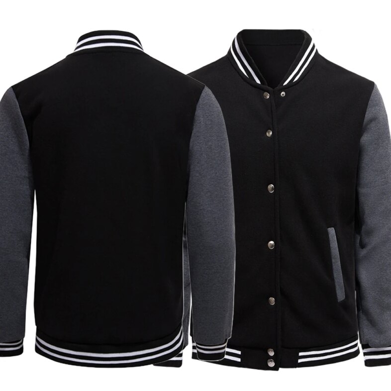 Black White Color Jacket S-5XL Loose Oversized Clothes Casual Men Women Baseball Clothes Couple Street Coat Warm Fleece Jackets