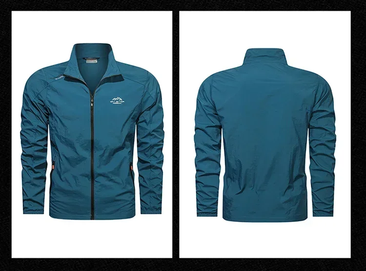 Men Summer Windbreaker Zip Pockets Uv Sun Protection Jackets Breathable Ultra-light Working Clothes Outdoor Skin Thin Coats Camp
