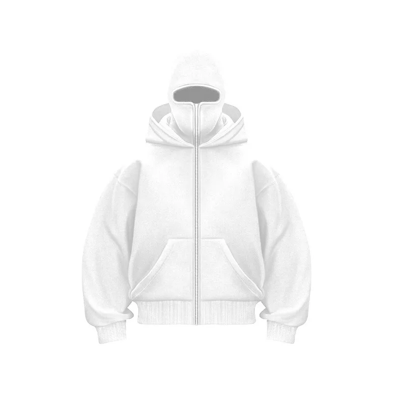 Men's Double Hat Mask Zipper Design Winter Windproof Hoodie Sports Jacket Outdoor Activities Hiking Travel Running Sweatshirt 