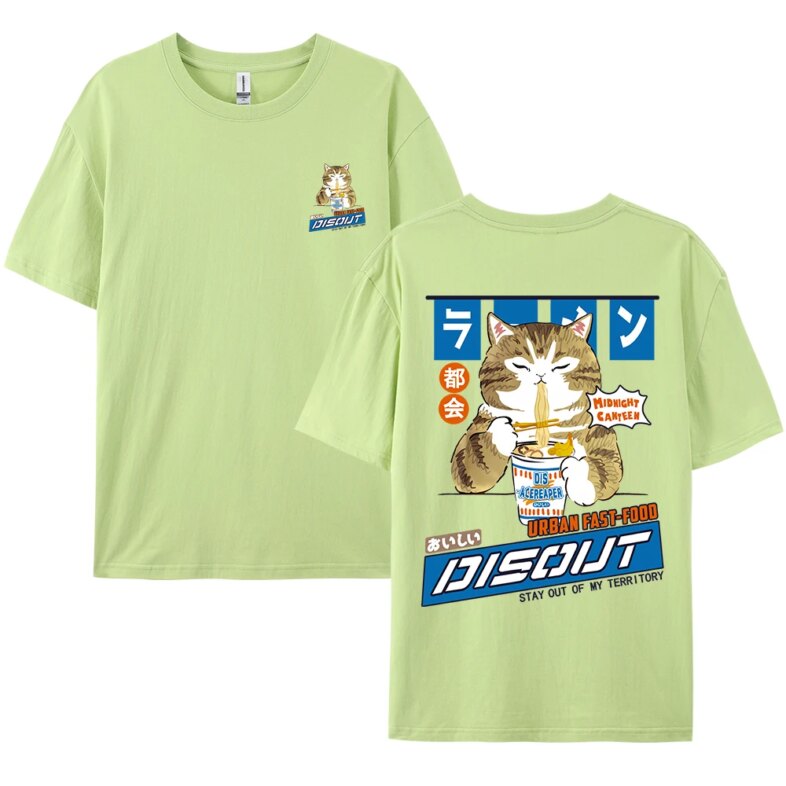 Harajuku Cat Cartoon Eating Noodles Graphic Men Women Tshirts Casual Short Sleeve Tees Japan Style Oversized T Shirt Clothing Harajuku Cat Cartoon Eating Noodles Graphic Men Women Tshirts Casual Short Sleeve Tees Japan Style Oversized T Shirt Clothing