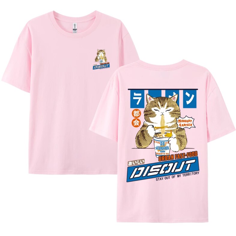 Harajuku Cat Cartoon Eating Noodles Graphic Men Women Tshirts Casual Short Sleeve Tees Japan Style Oversized T Shirt Clothing Harajuku Cat Cartoon Eating Noodles Graphic Men Women Tshirts Casual Short Sleeve Tees Japan Style Oversized T Shirt Clothing