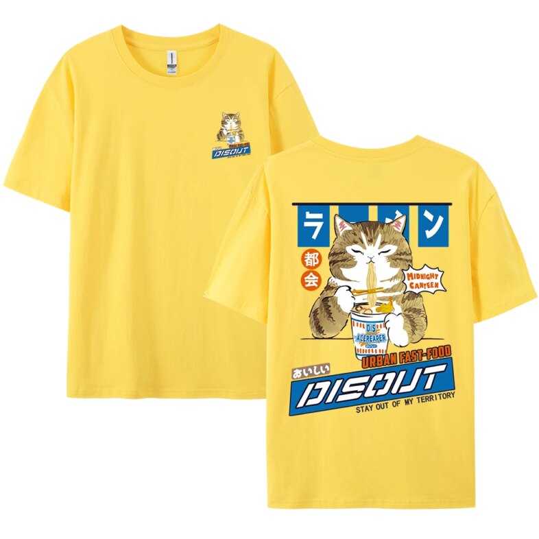 Harajuku Cat Cartoon Eating Noodles Graphic Men Women Tshirts Casual Short Sleeve Tees Japan Style Oversized T Shirt Clothing Harajuku Cat Cartoon Eating Noodles Graphic Men Women Tshirts Casual Short Sleeve Tees Japan Style Oversized T Shirt Clothing
