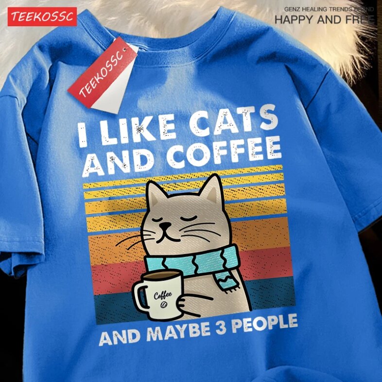 I Like Cats And Coffee Men Women T-Shirt Cotton Tee Clothes Hip Hop Loose Tshirt Fashion Crewneck T-Shirt Streetwear Couple I Like Cats And Coffee Men Women T-Shirt Cotton Tee Clothes Hip Hop Loose Tshirt Fashion Crewneck T-Shirt Streetwear Couple