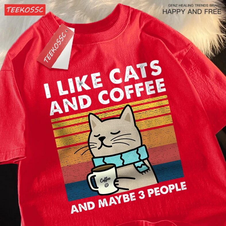 I Like Cats And Coffee Men Women T-Shirt Cotton Tee Clothes Hip Hop Loose Tshirt Fashion Crewneck T-Shirt Streetwear Couple I Like Cats And Coffee Men Women T-Shirt Cotton Tee Clothes Hip Hop Loose Tshirt Fashion Crewneck T-Shirt Streetwear Couple
