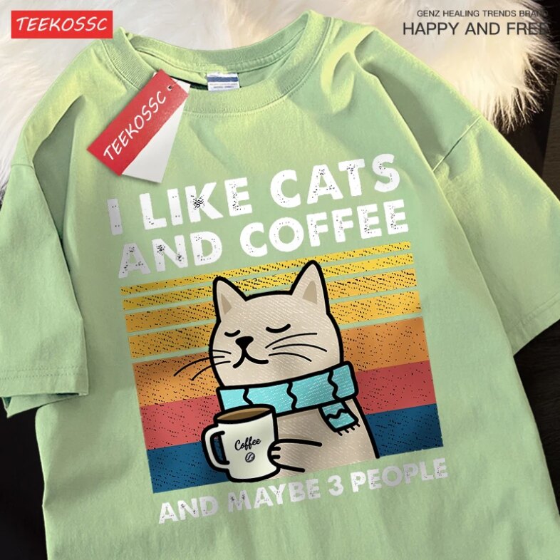 I Like Cats And Coffee Men Women T-Shirt Cotton Tee Clothes Hip Hop Loose Tshirt Fashion Crewneck T-Shirt Streetwear Couple I Like Cats And Coffee Men Women T-Shirt Cotton Tee Clothes Hip Hop Loose Tshirt Fashion Crewneck T-Shirt Streetwear Couple