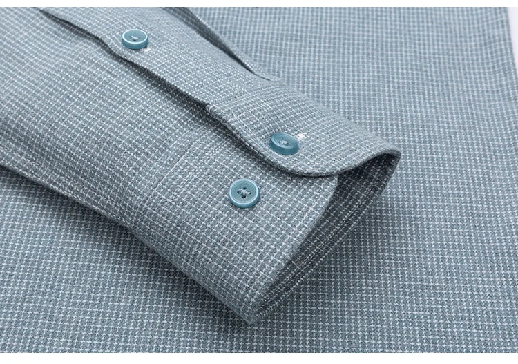 Luxury high-quality100%cotton houndstooth full shirts for men slim fit Casual shirt long-sleeve plaid soft designer clothes ropa