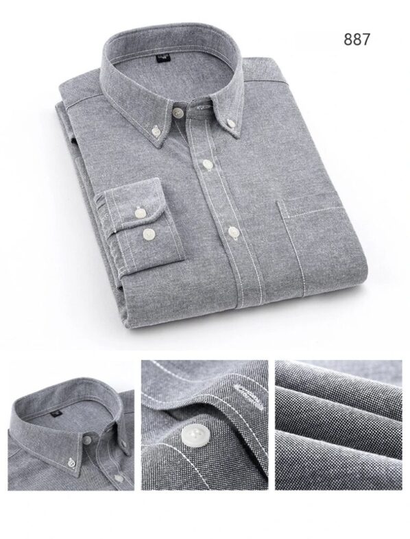New in shirt long-sleeve shirts for men slim fit formal plian shirt single pocket office clothes soft plaid cotton designer tops