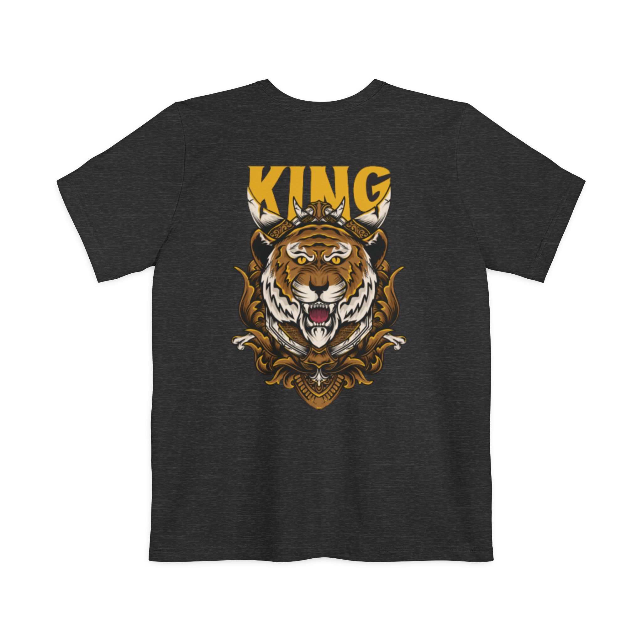 Pocket T Shirt Dress Tiger King – Bold Crowned Tiger Graphic Tee - Image 14