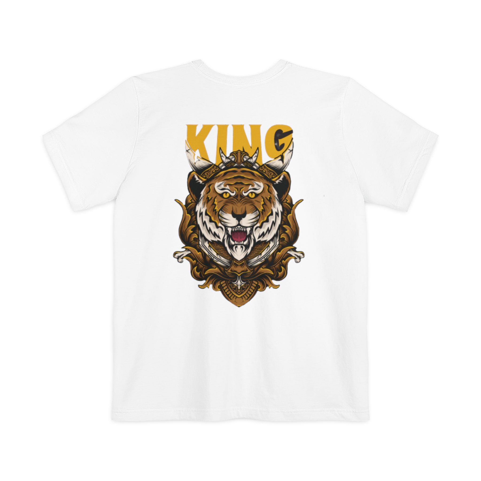 Pocket T Shirt Dress Tiger King – Bold Crowned Tiger Graphic Tee - Image 2