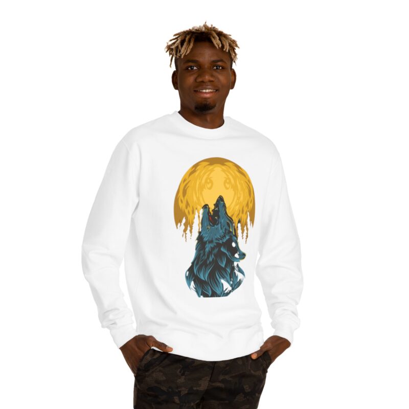 Crew Neck Sweat T Shirt Dress Wolf Howl  — Moonlit Wolf Graphic