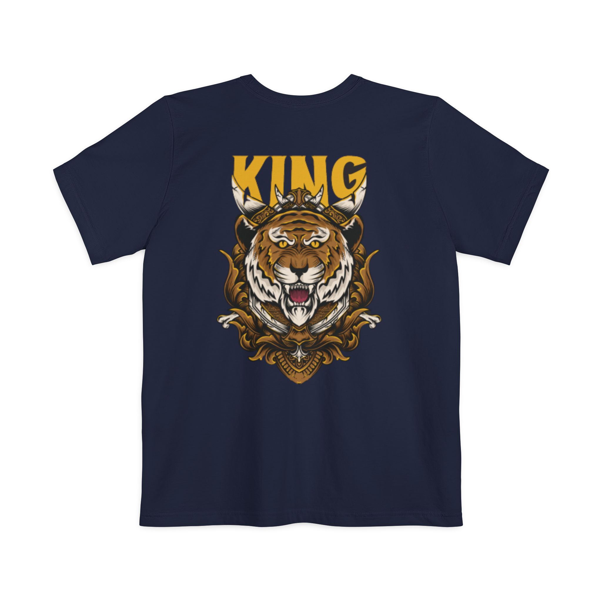 Pocket T Shirt Dress Tiger King – Bold Crowned Tiger Graphic Tee - Image 18