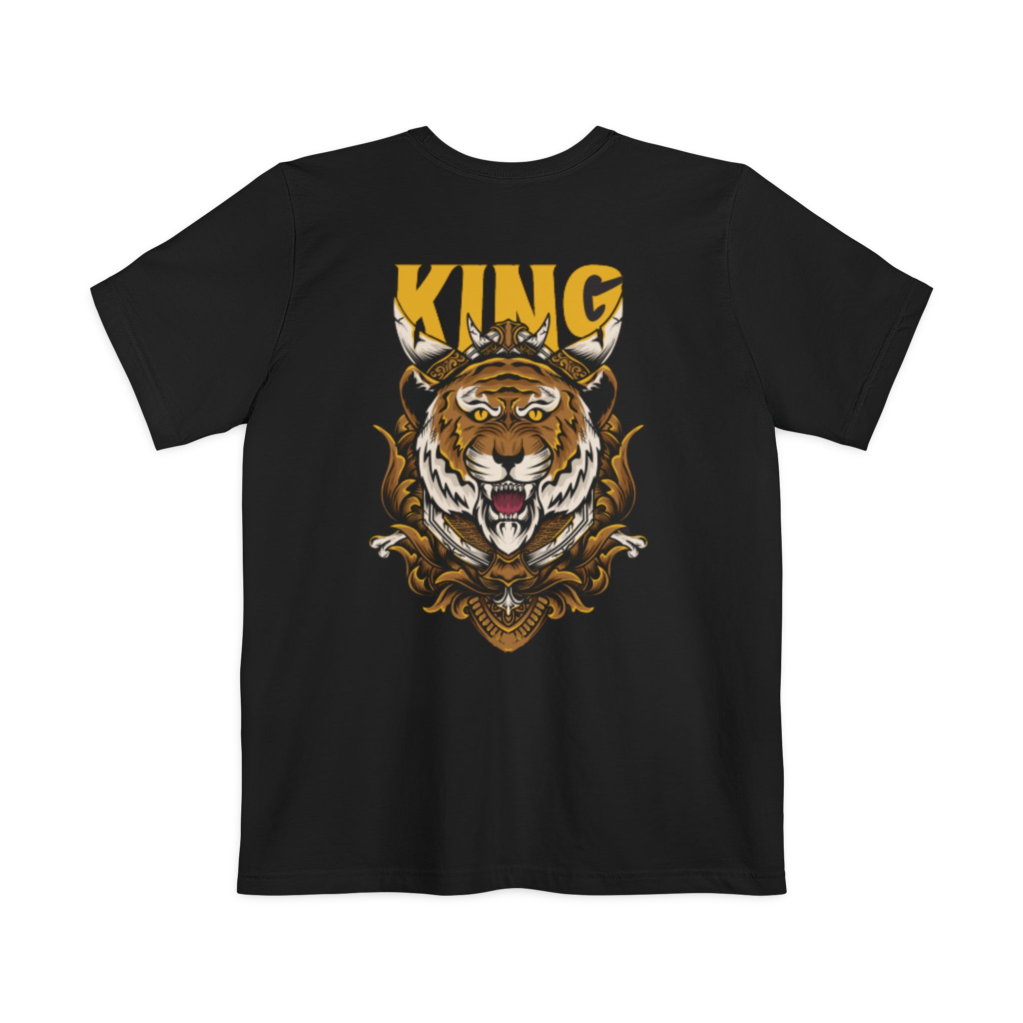 Pocket T Shirt Dress Tiger King – Bold Crowned Tiger Graphic Tee - Image 6