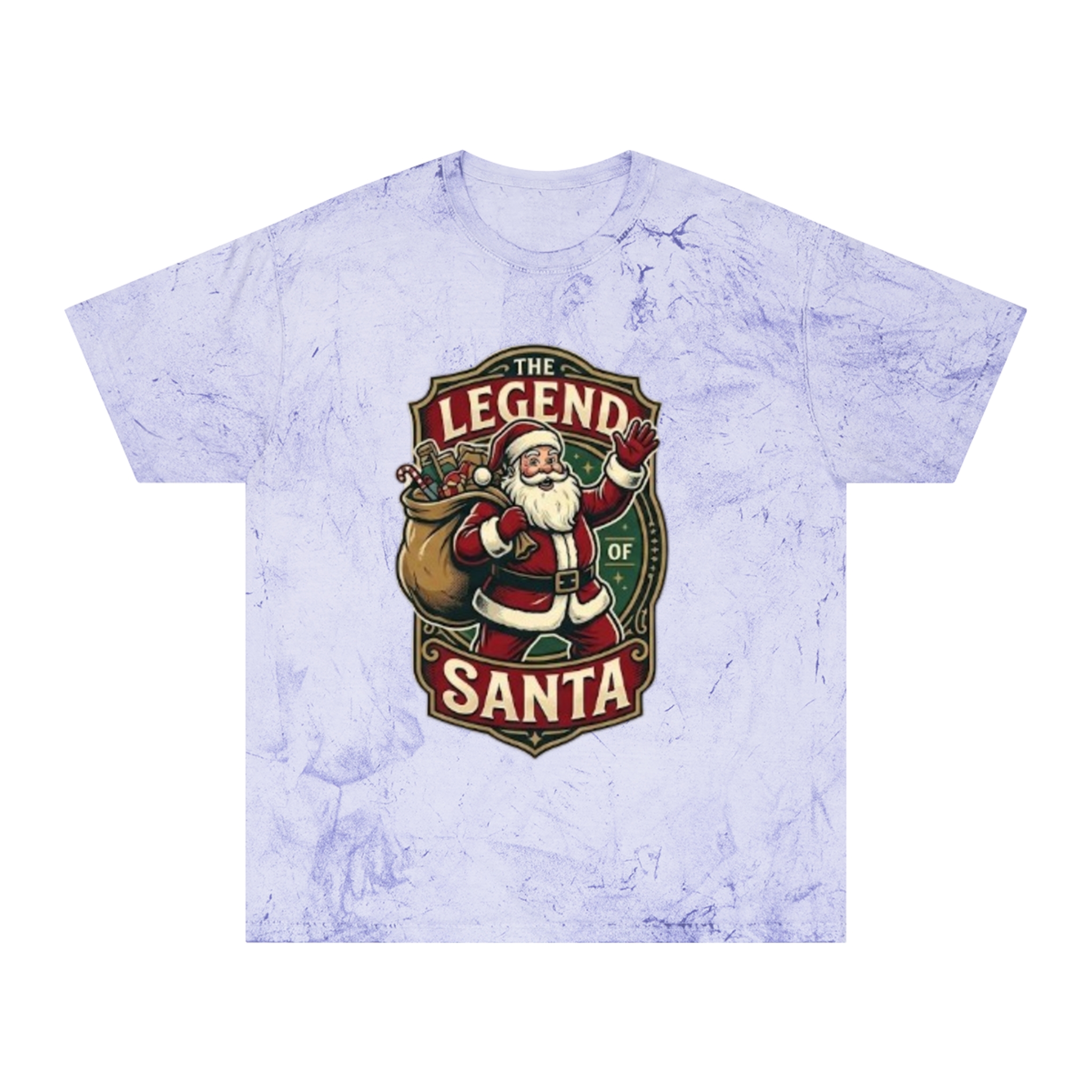 The Legend of Santa Retro Graphic Tee — Marbled Color Blast T-Shirt - Image 17