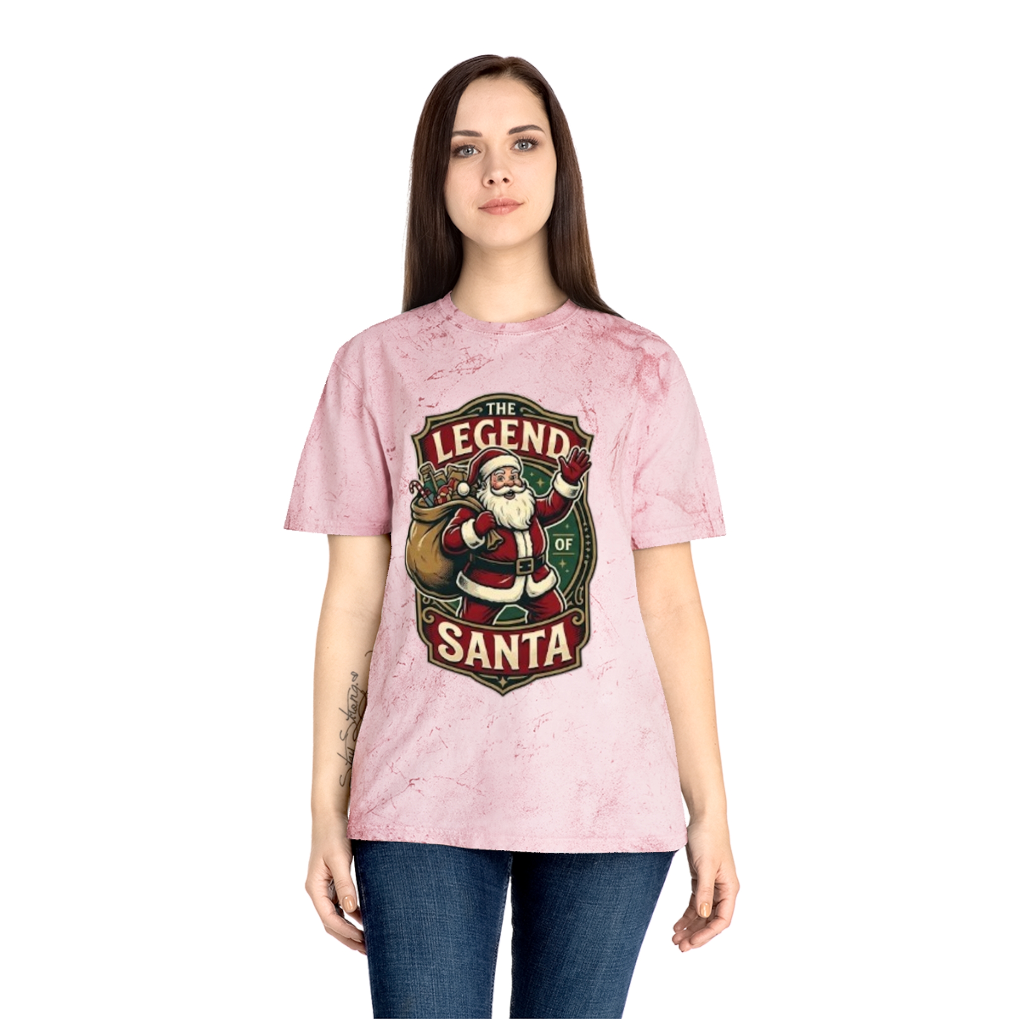 The Legend of Santa Retro Graphic Tee — Marbled Color Blast T-Shirt - Image 24
