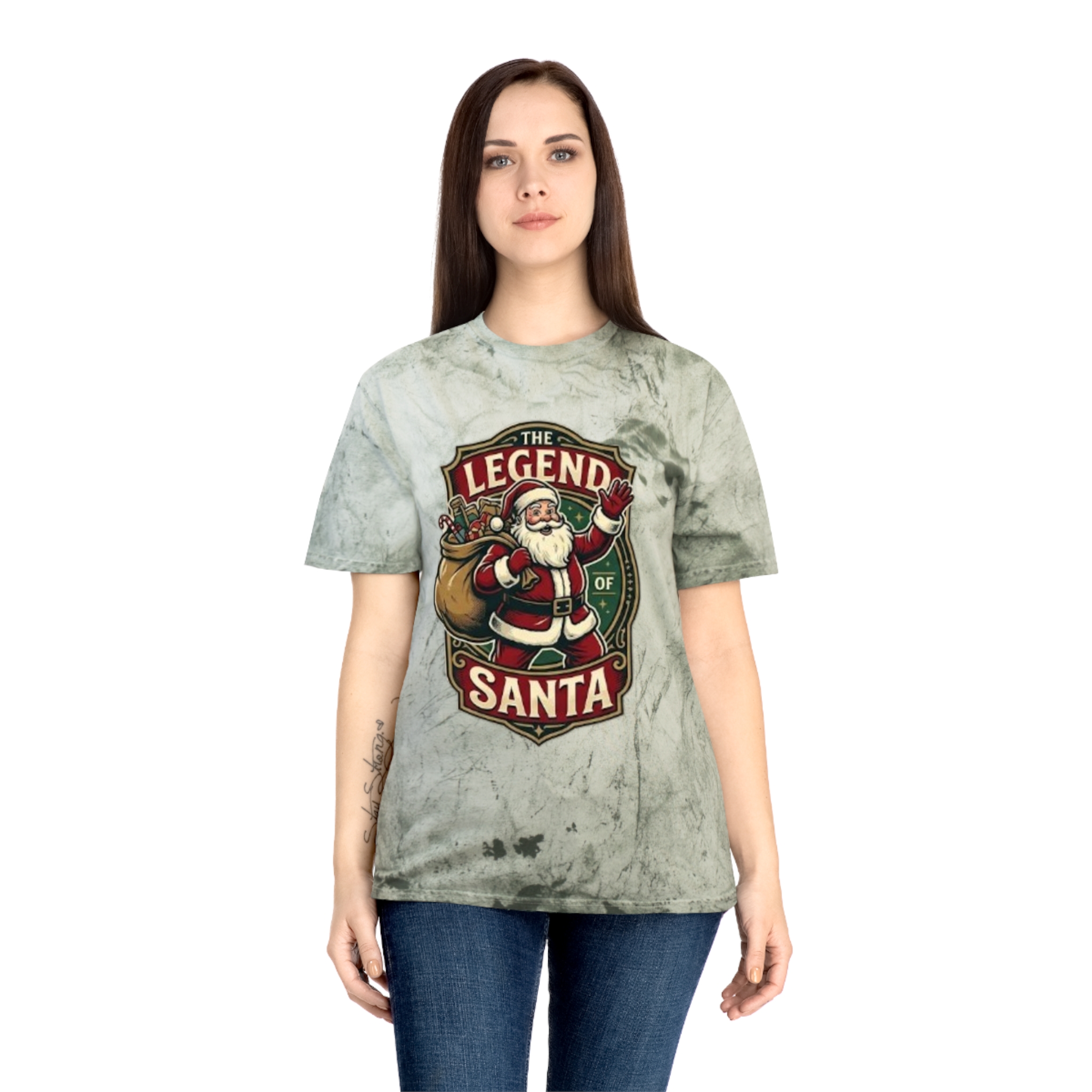 The Legend of Santa Retro Graphic Tee — Marbled Color Blast T-Shirt - Image 16