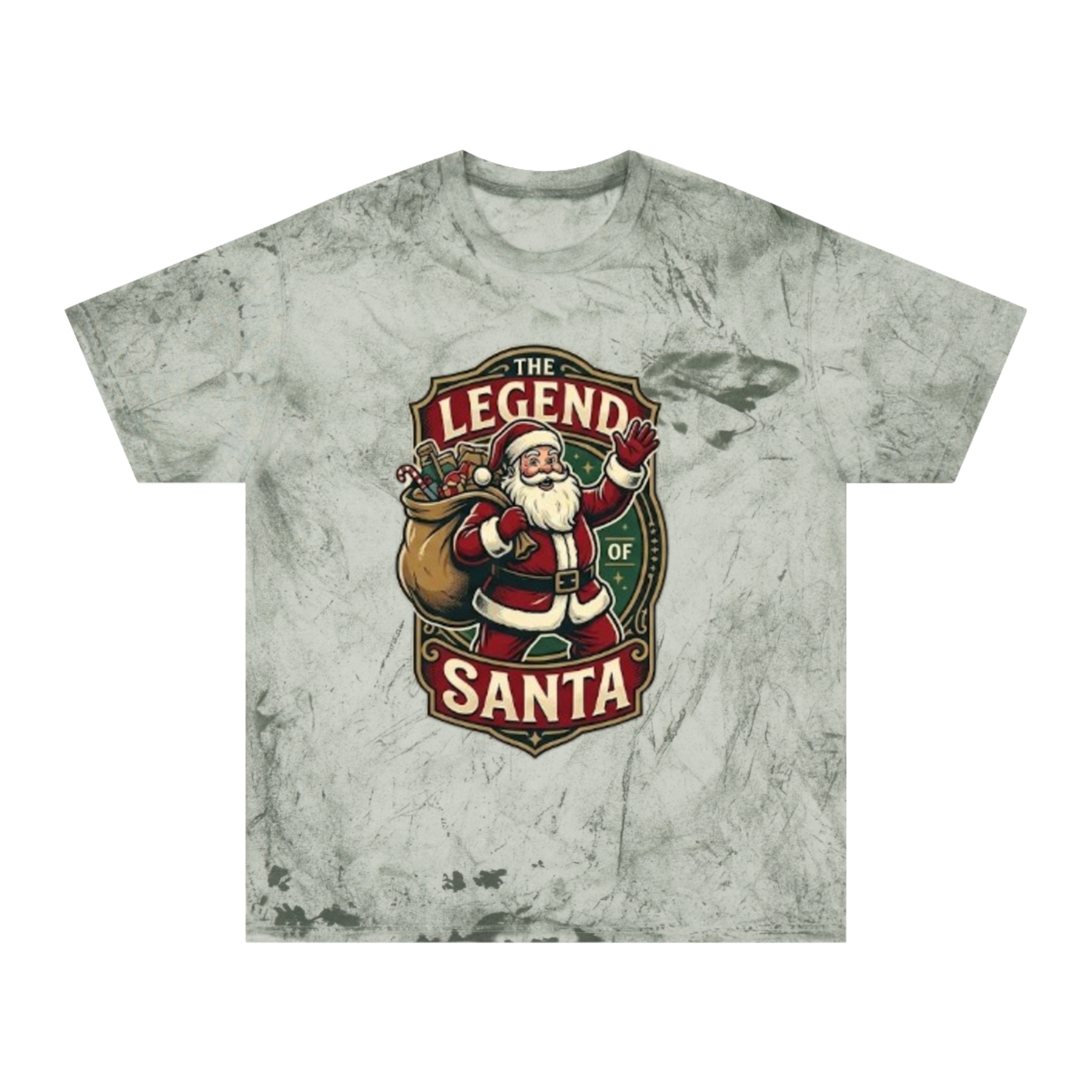 The Legend of Santa Retro Graphic Tee — Marbled Color Blast T-Shirt - Image 13