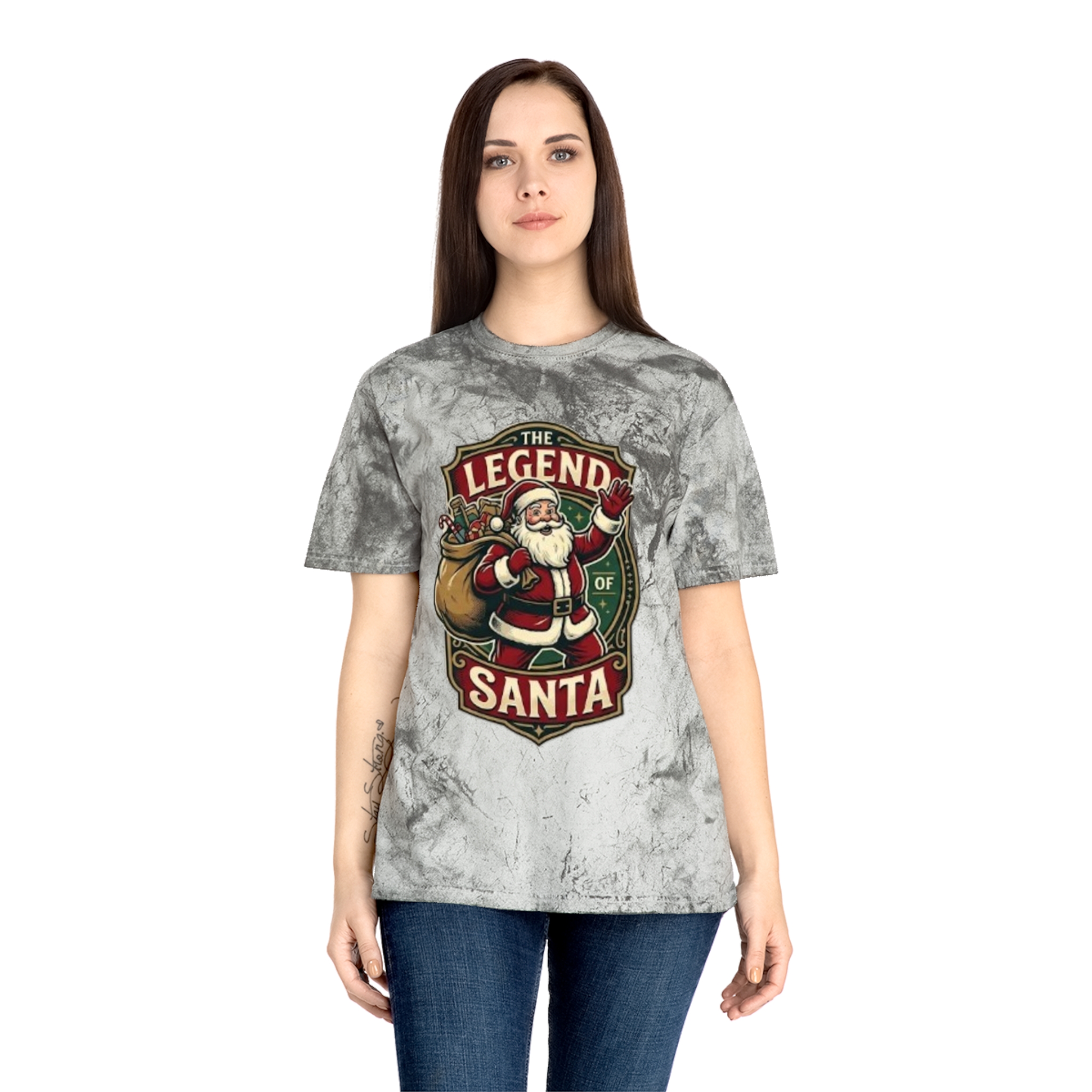 The Legend of Santa Retro Graphic Tee — Marbled Color Blast T-Shirt - Image 12