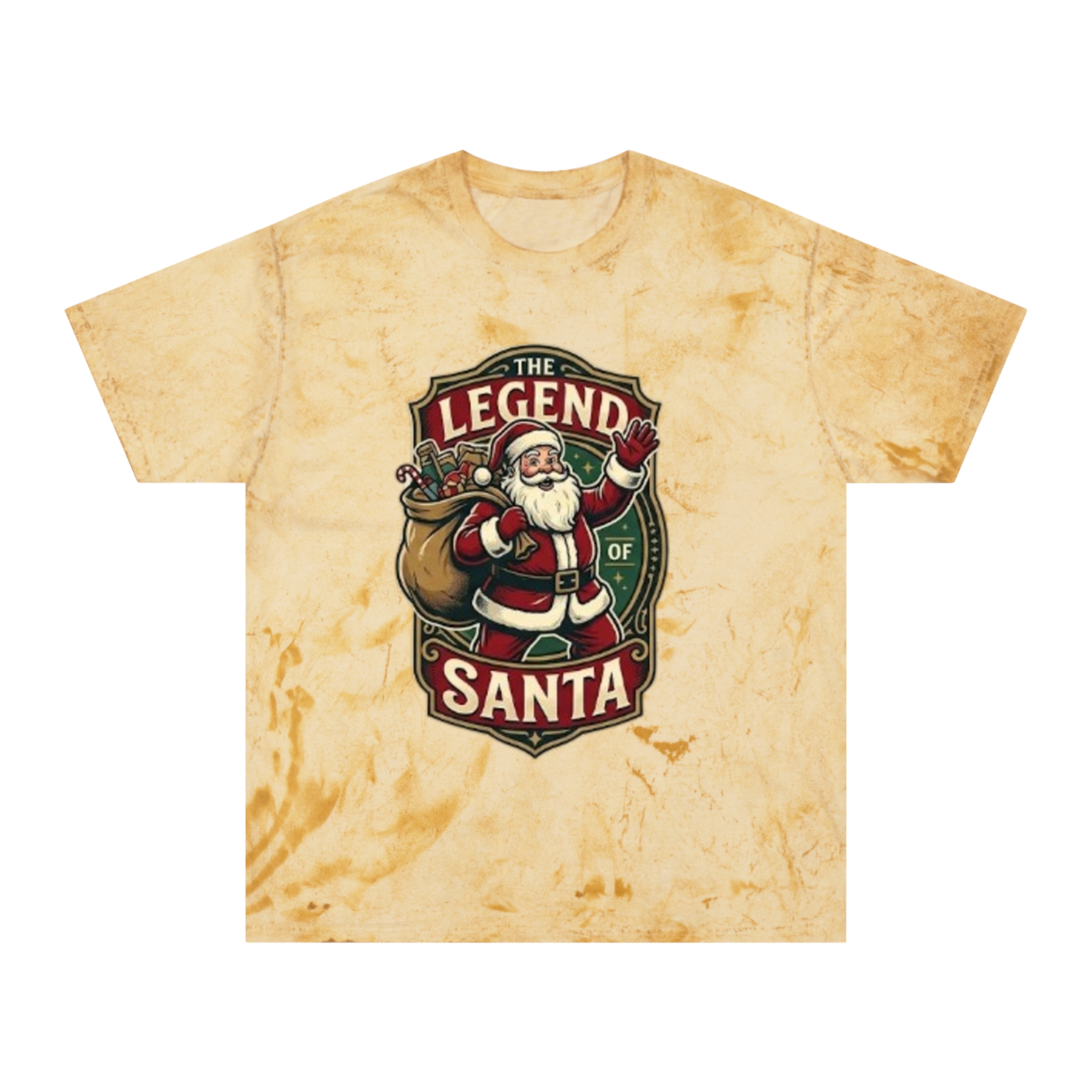 The Legend of Santa Retro Graphic Tee — Marbled Color Blast T-Shirt - Image 5
