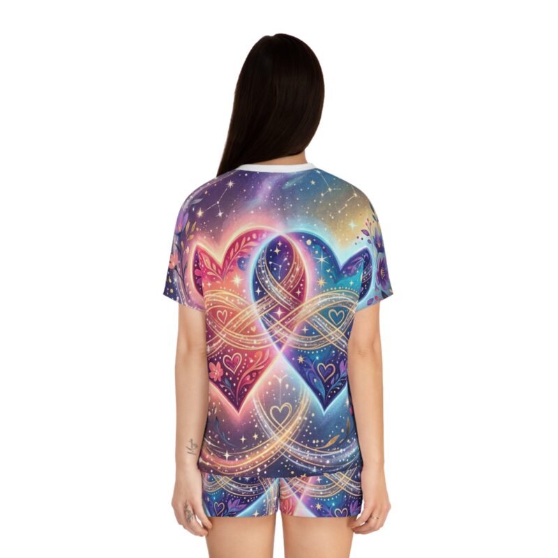 Women's Heart Infinity Pajama Set — Rainbow Galaxy Short Sleepwear