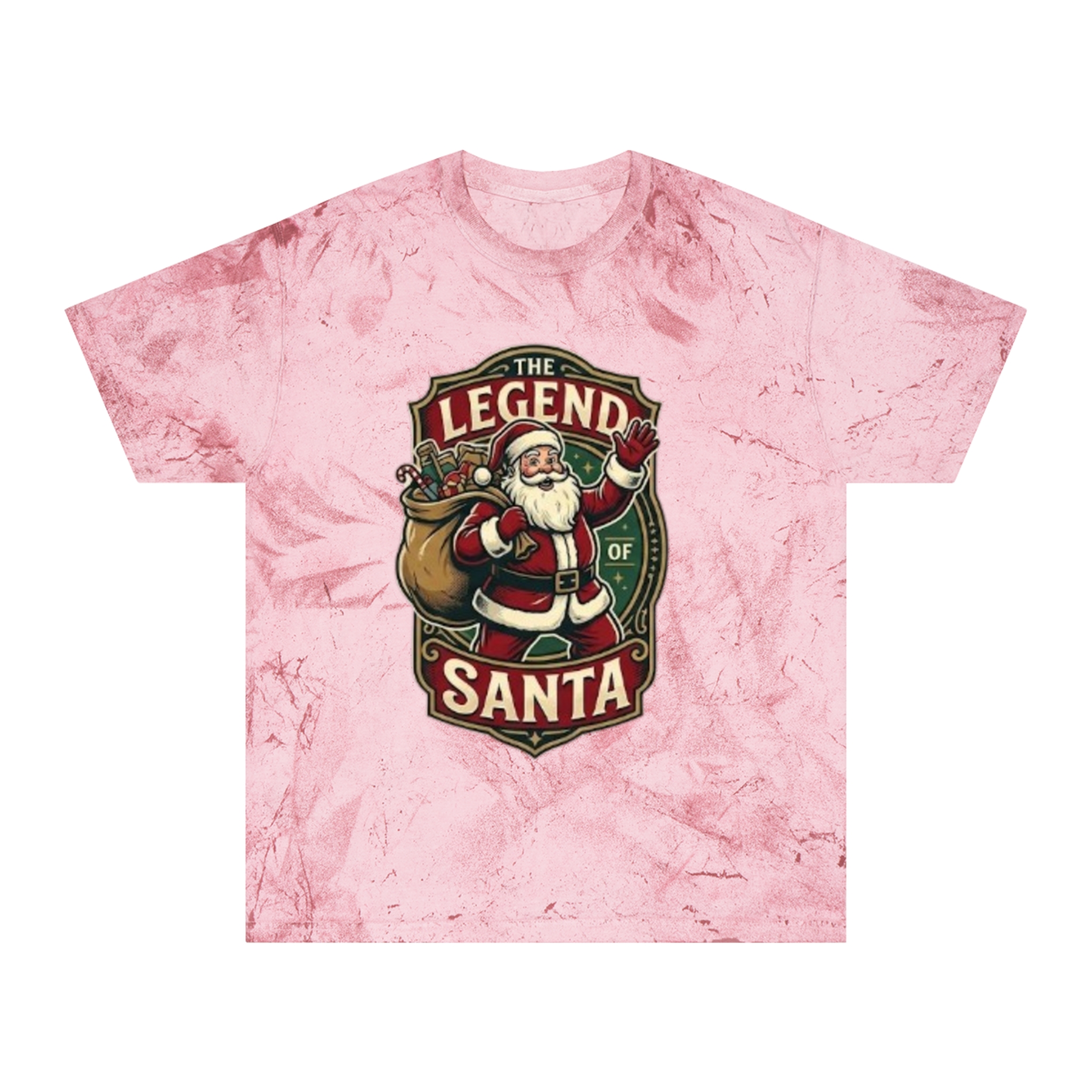 The Legend of Santa Retro Graphic Tee — Marbled Color Blast T-Shirt - Image 21