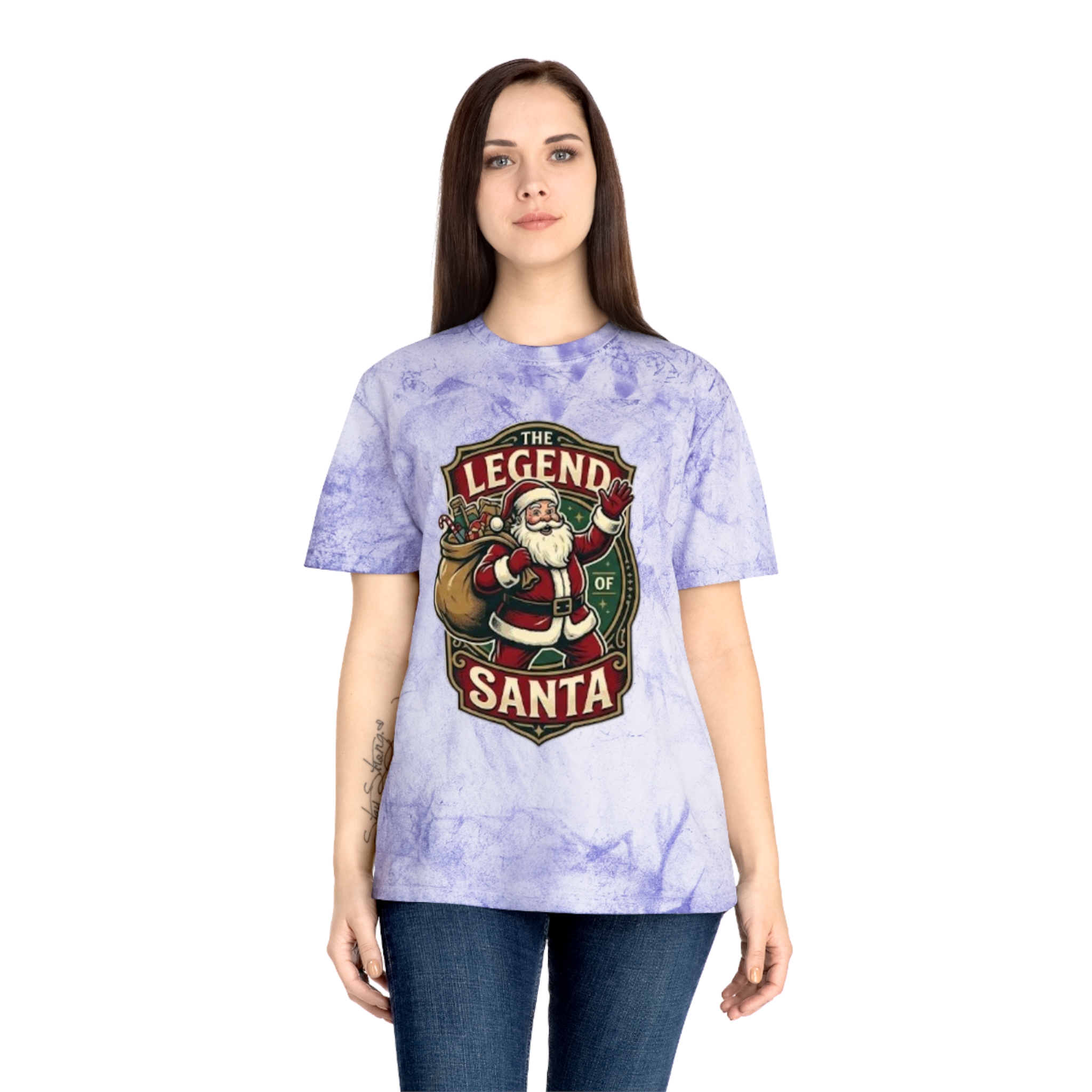 The Legend of Santa Retro Graphic Tee — Marbled Color Blast T-Shirt - Image 20