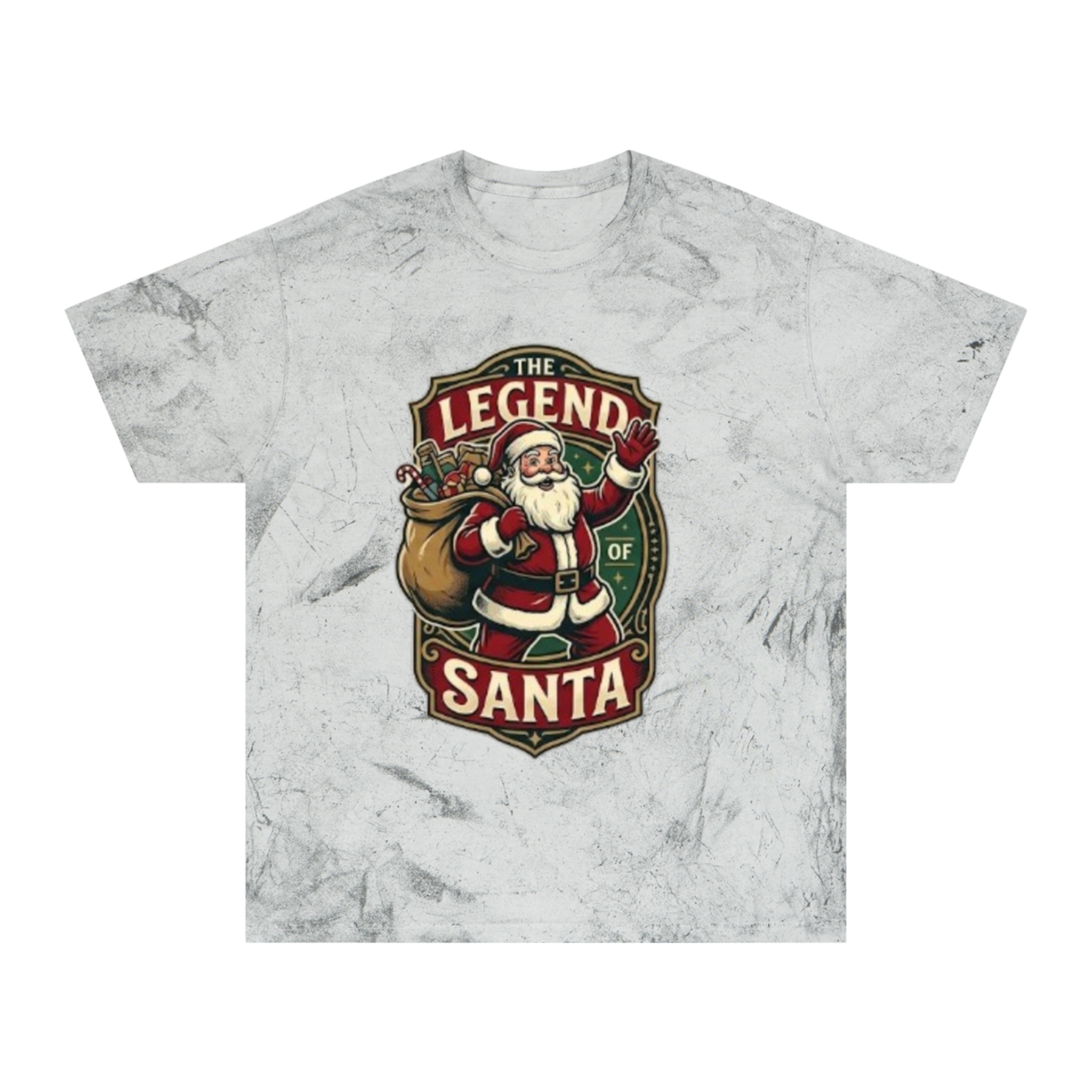 The Legend of Santa Retro Graphic Tee — Marbled Color Blast T-Shirt - Image 9