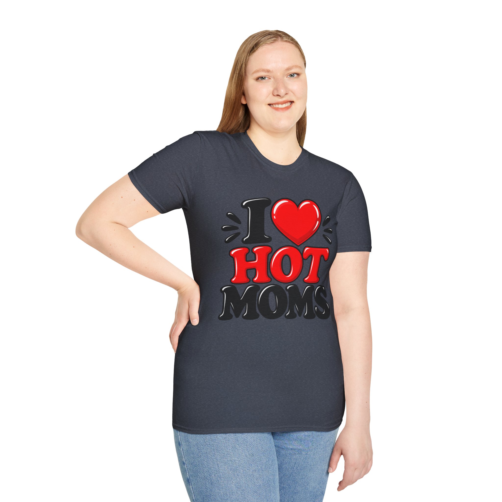 I love Hot Moms T-Shirt Funny Retro Graphic Tee - Image 71