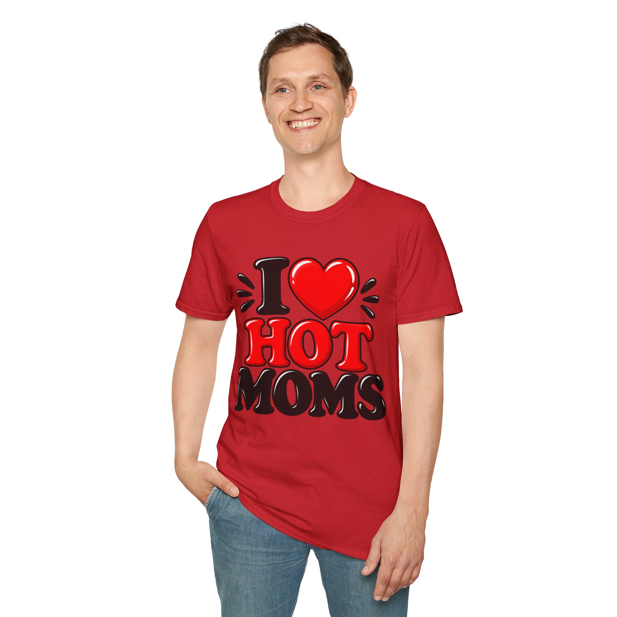 I love Hot Moms T-Shirt Funny Retro Graphic Tee - Image 82