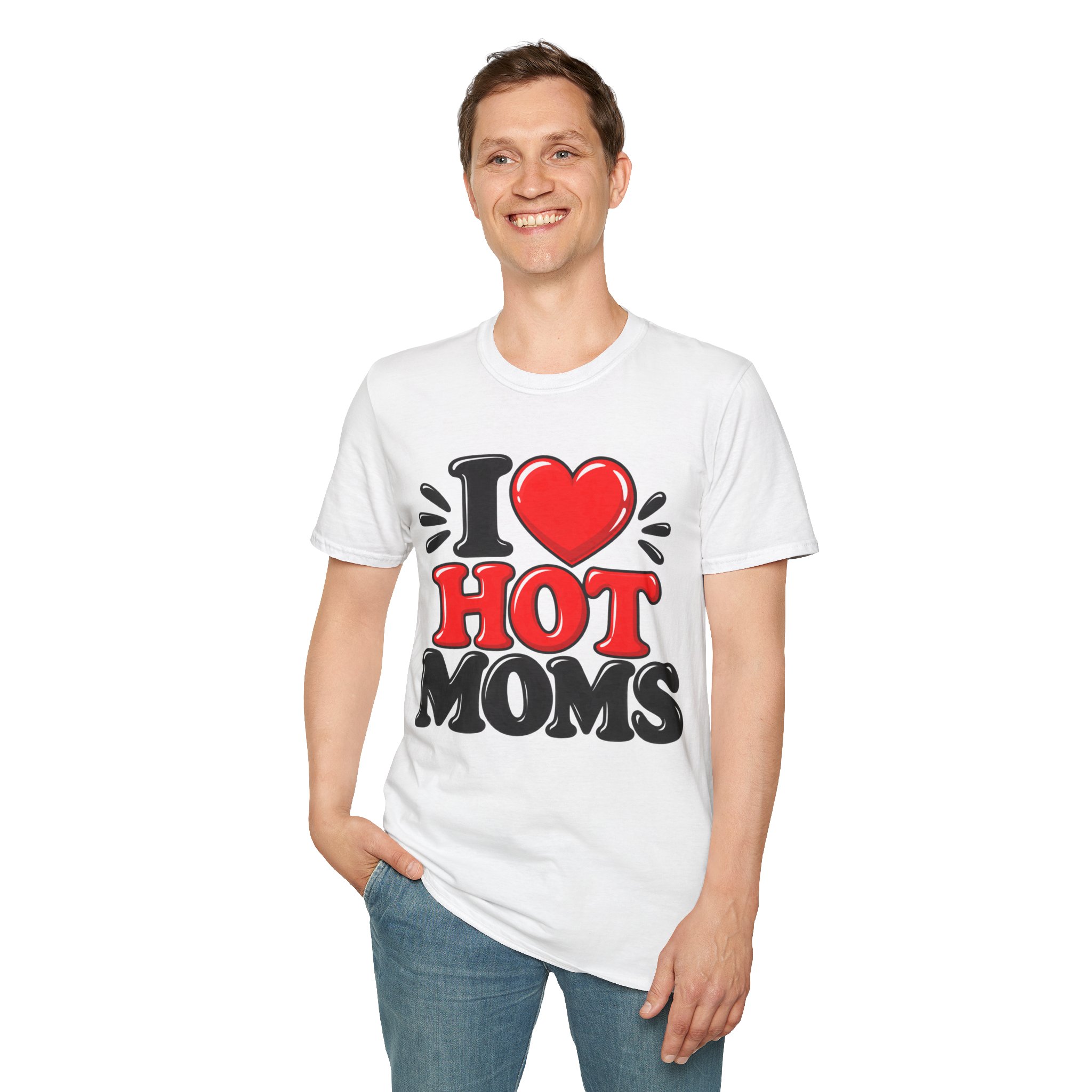 I love Hot Moms T-Shirt Funny Retro Graphic Tee - Image 2
