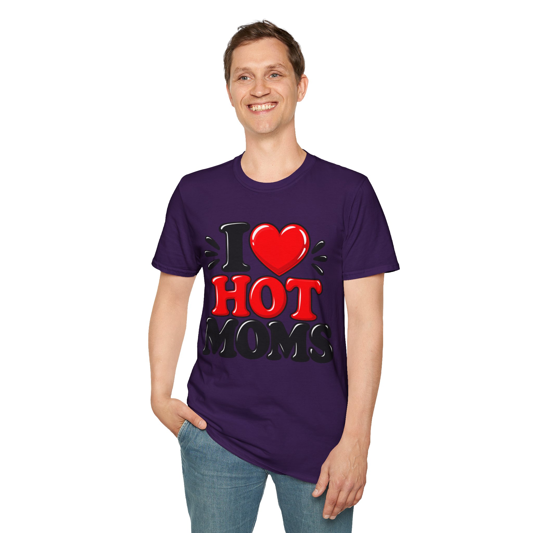 I love Hot Moms T-Shirt Funny Retro Graphic Tee - Image 77