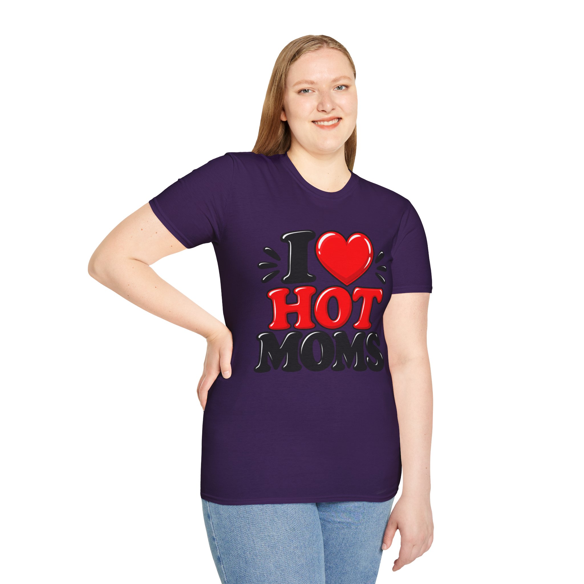 I love Hot Moms T-Shirt Funny Retro Graphic Tee - Image 76