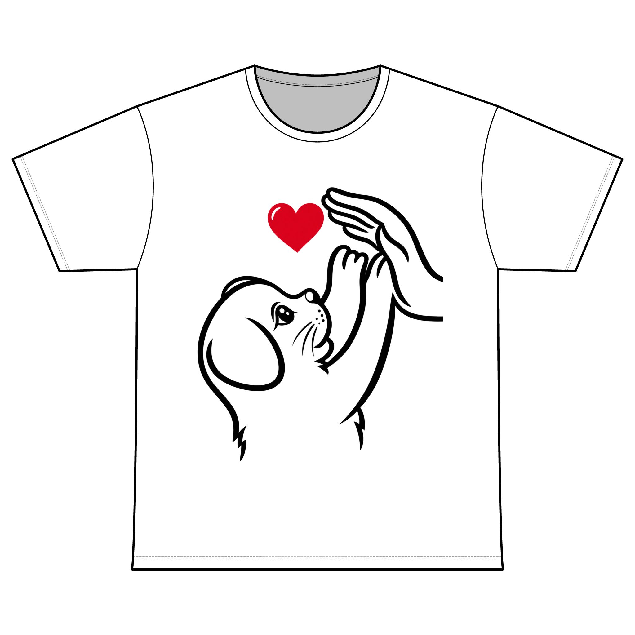 Crew Neck T-Shirt for Dog lover Cotton T-Shirt - Image 2