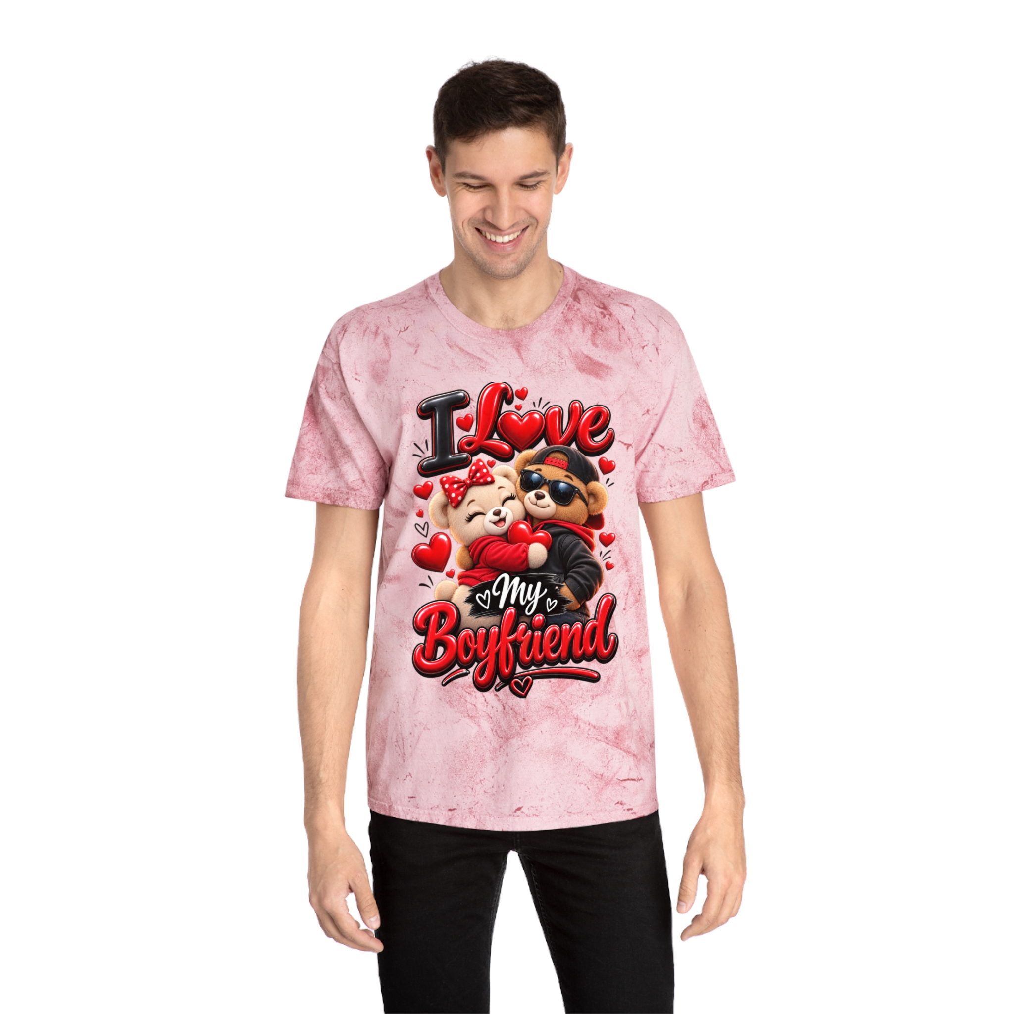 I love my boyfriend shirt Graphic Tee Marbled Color T-Shirt - Image 22