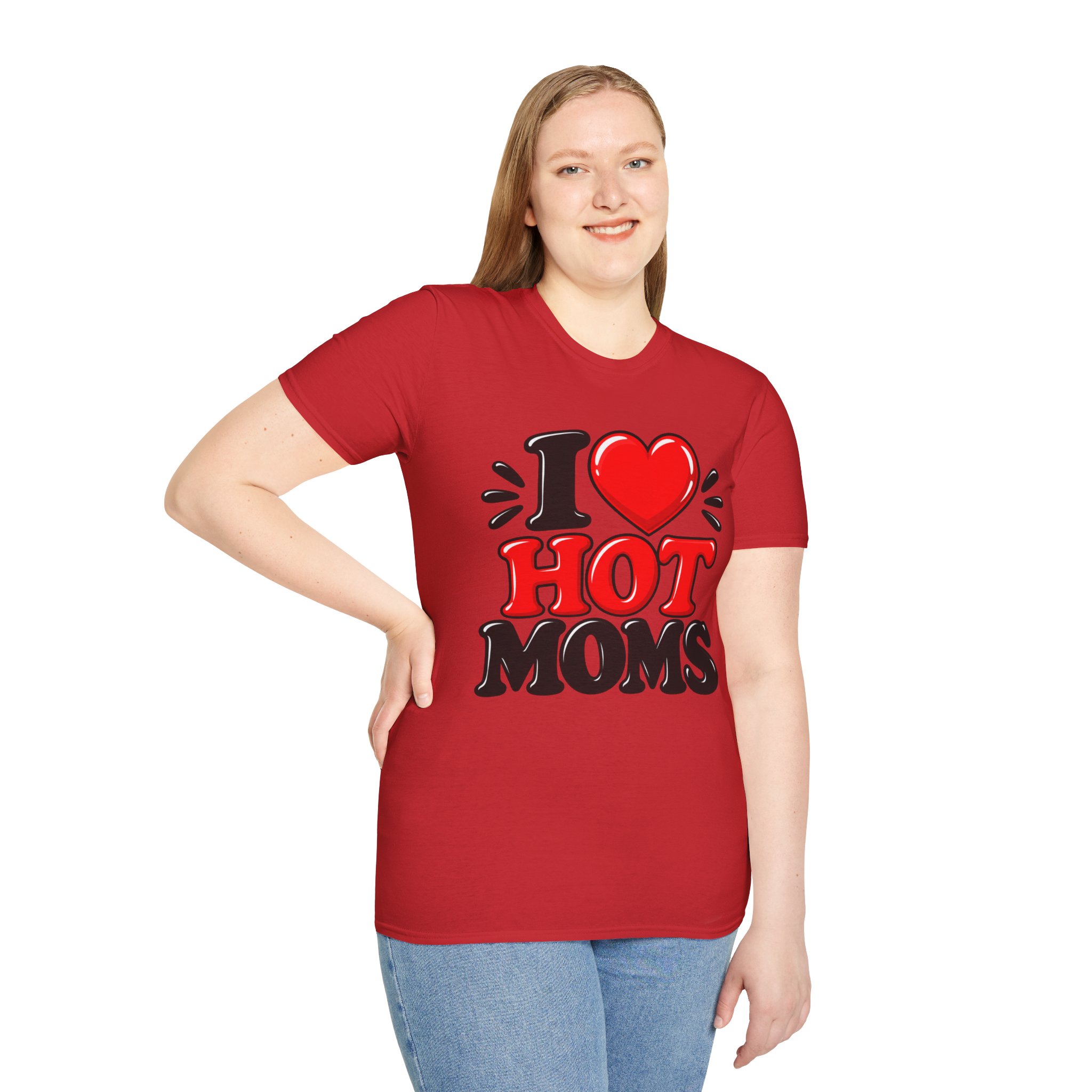 I love Hot Moms T-Shirt Funny Retro Graphic Tee - Image 81