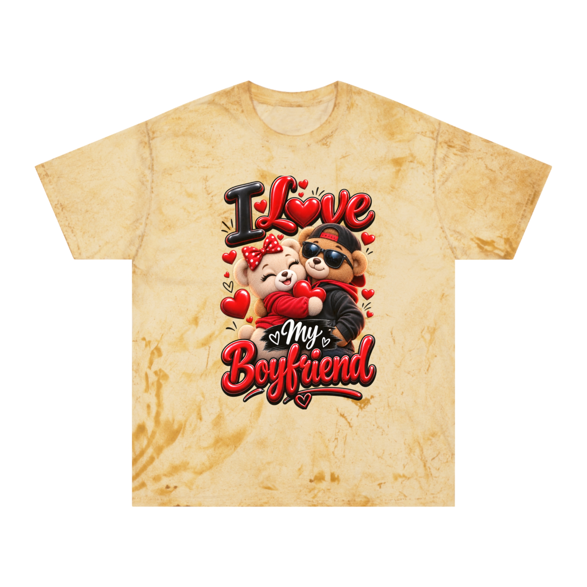 I love my boyfriend shirt Graphic Tee Marbled Color T-Shirt - Image 7