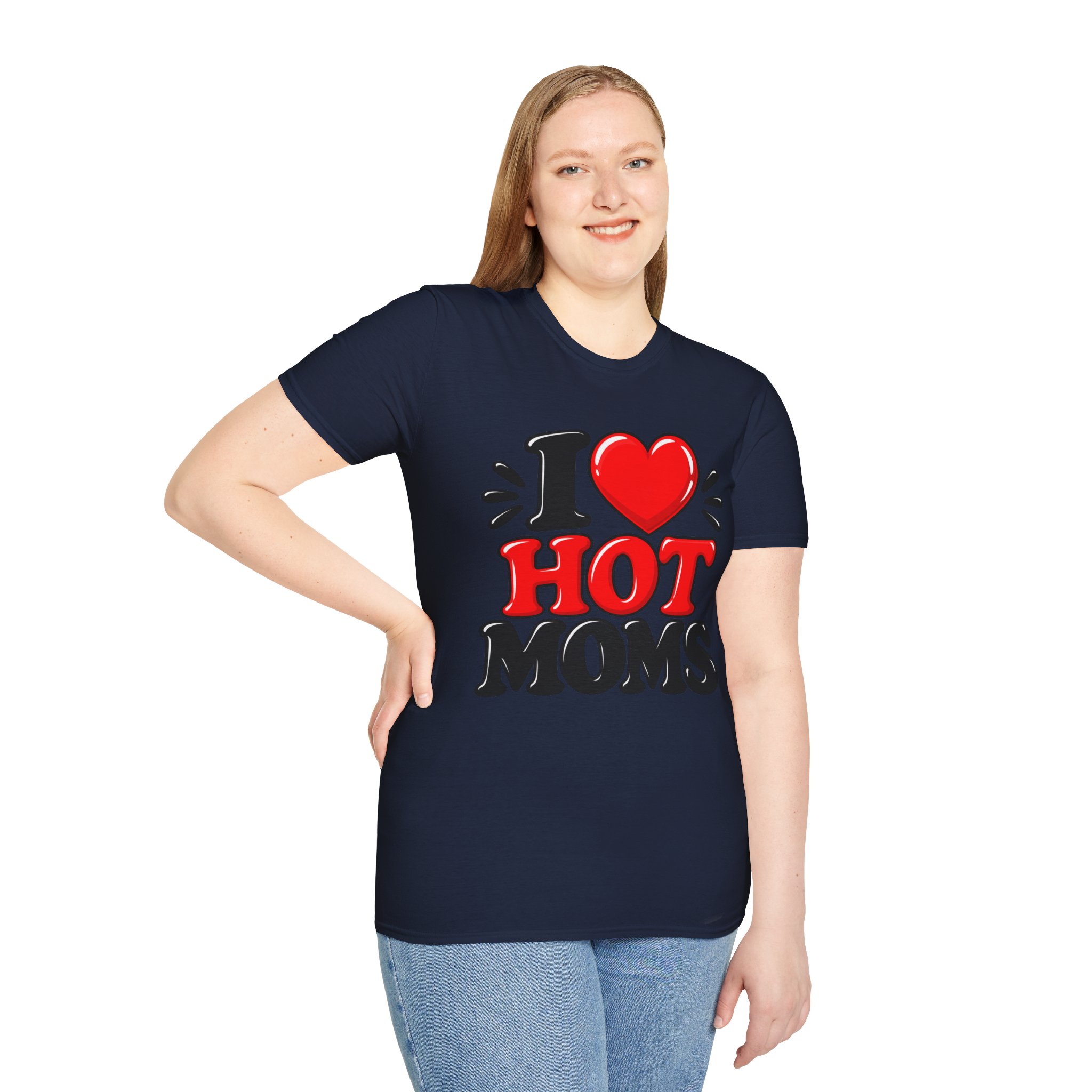 I love Hot Moms T-Shirt Funny Retro Graphic Tee - Image 66