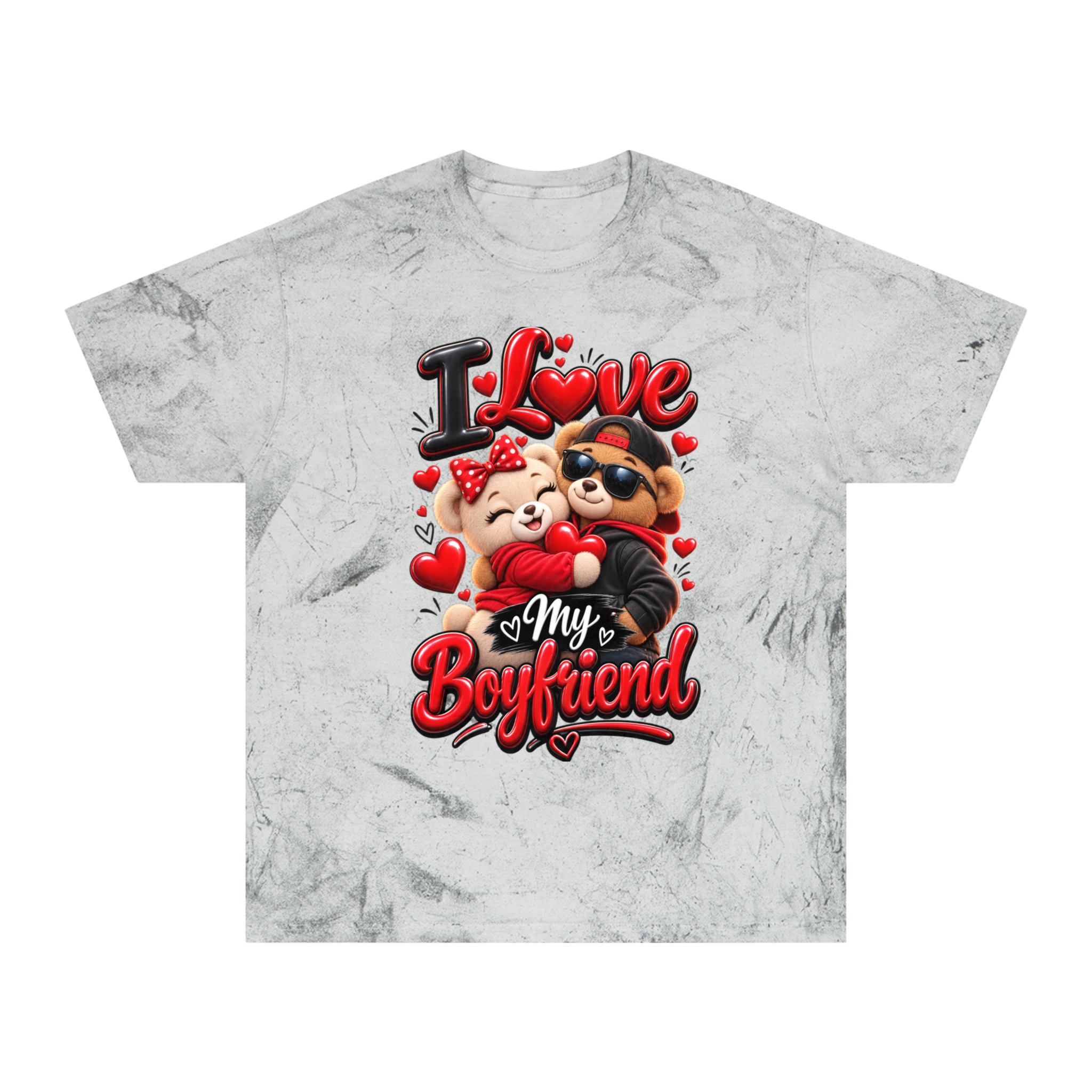 I love my boyfriend shirt Graphic Tee Marbled Color T-Shirt - Image 11