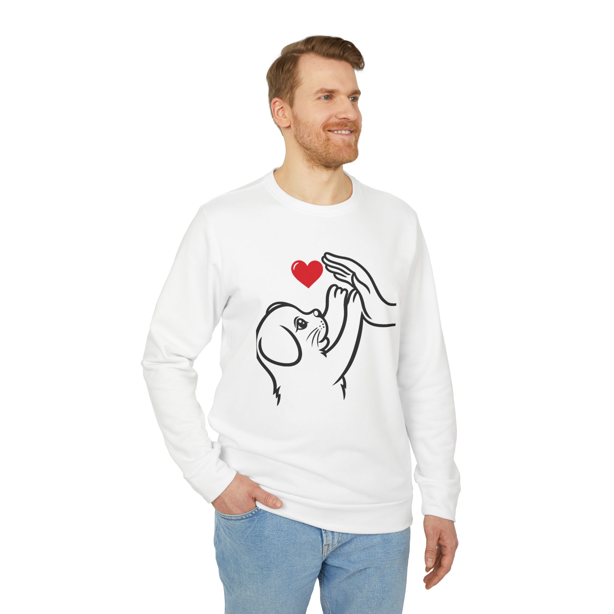 Adidas t-shirt Unisex Fleece Crewneck Sweatshirt for dog lover T-Shirt - Image 5